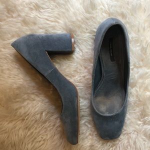 Zara blue velvet heels, size 39